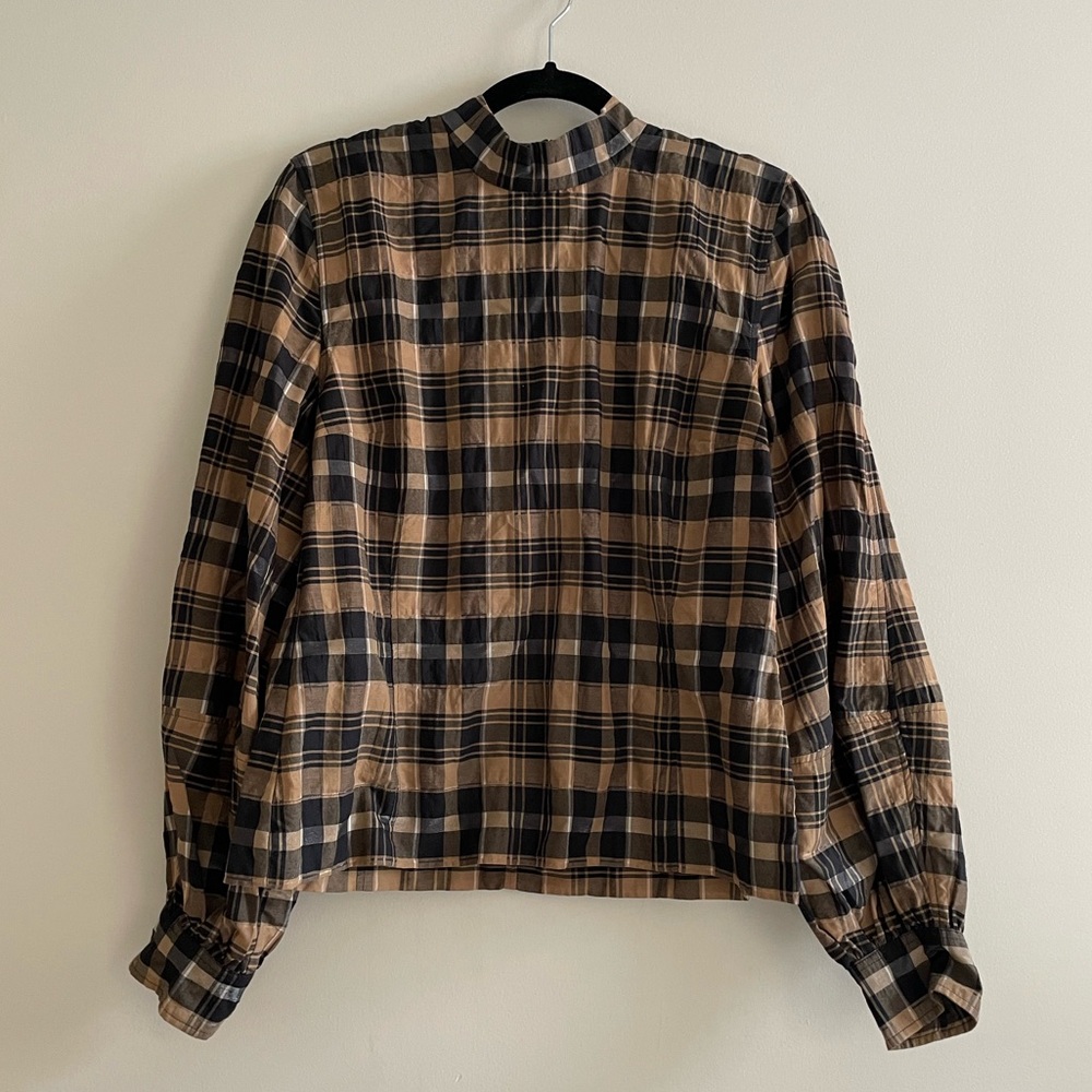 Ganni puff sleeve blouse